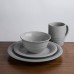 Everyday Stoneware Dinnerware – Set of 16 Service for 4, Grey