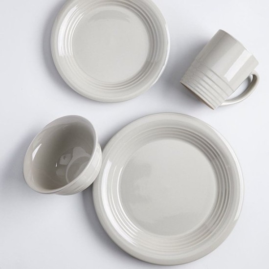  Everyday Stoneware Dinnerware Set, White, 16 Piece