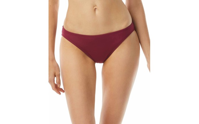  Hipster Bikini Bottoms, Burgundy, Small