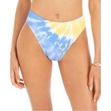 Michael Michael Kors Tie-Dye High-Leg Bikini Bottoms,Saffron Multi,X-Small