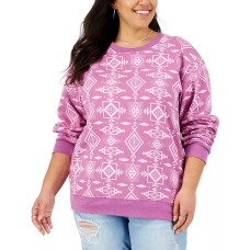Mighty Fine Trendy Plus Size Printed Sweatshir, Pink, 2X