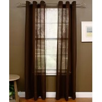 Miller Curtains Preston 108-inch Sheer Grommet Panel, brown , 48×108