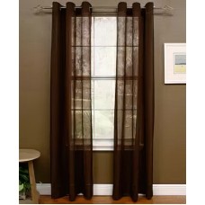 Miller Curtains Preston 108-inch Sheer Grommet Panel, brown , 48×108