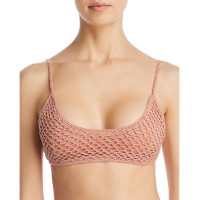 MINKPINK Adrift Crochet Scoop Bralette Bikini Top (Small)