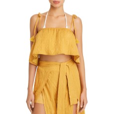 MINKPINK Womens Tie Strapes Crop Cami Gold M