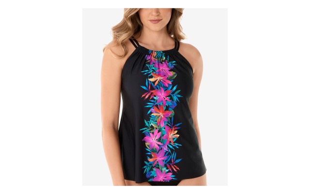 Miraclesuit Genesis Shoreline Tankini Swim Top Women’s Swimsuit, Multi, 10