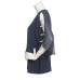  Dolman Rhine Ladder Trim Blouse, Large, Navy