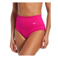 Nike Essential High-Waist Banded Bikini Bottoms Women’s Swimsuit, Pink, Large