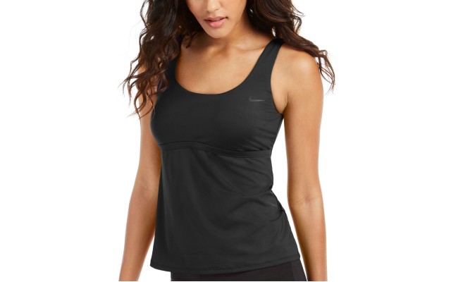  Essential Tankini Top Women’s Swimsuit, Black, Small