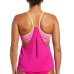  Micro-Stripe Layered Tankini Top, Fireberry, Large