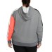  Women’s Colorblocked Pullover Hoodie (Smoke Grey, Large)