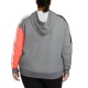  Women’s Colorblocked Pullover Hoodie (Smoke Grey, Large)