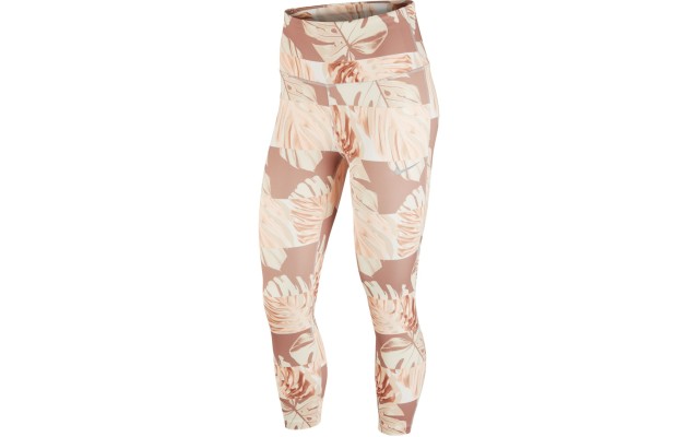  Womens Dri-fit Printed Cropped Full Length Leggings, Cream, X-Small