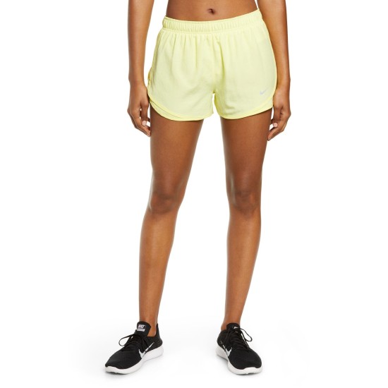 Women’s Dri-Fit Tempo Running Shorts, Yellow, Medium
