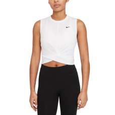 Nike Women’s Dri-fit Twist Tank Top, White, Small