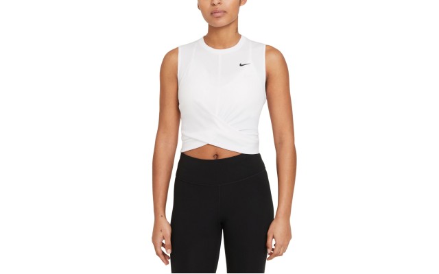  Women’s Dri-fit Twist Tank Top, White, Small