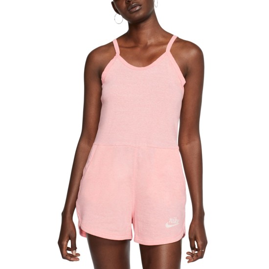  Women’s Gym Vintage Romper, Coral, Small