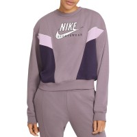 Nike Women’s Heritage Colorblocked Sweatshirt, Purple, Medium