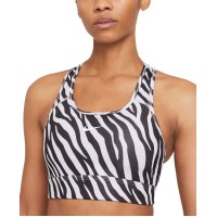 Nike Women’s Icon Clash Shimmer Printed High Impact Sports Bra, Black/White, Medium