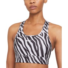Nike Women’s Icon Clash Shimmer Printed High Impact Sports Bra, Black/White, Medium