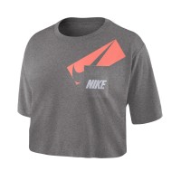 Nike Women’s Logo Pocket Crop Top, Gray, Medium