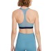  Women’s Logo Racerback Medium Impact Sports Bra, Blue, Small