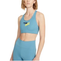 Nike Women’s Logo Racerback Medium Impact Sports Bra, Blue, Small