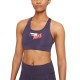  Womens Logo Racerback Medium Impact Sports Bra, Purple, X-Small