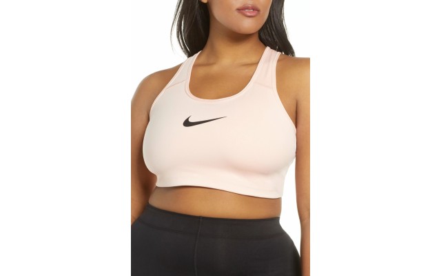 Women’s Plus Size Dri-FIT Medium-Support Sports Bra (Pink, 1X)