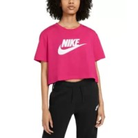 Nike Women’s Sportswear Cotton Logo Cropped T-Shirt, Pink, X-Large