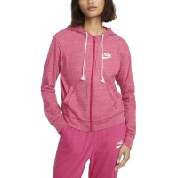 Nike Women’s Sportswear Gym Vintage Full-Zip Hoodie, Small, Pink