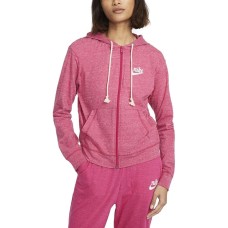 Nike Women’s Sportswear Gym Vintage Full-Zip Hoodie, Small, Pink