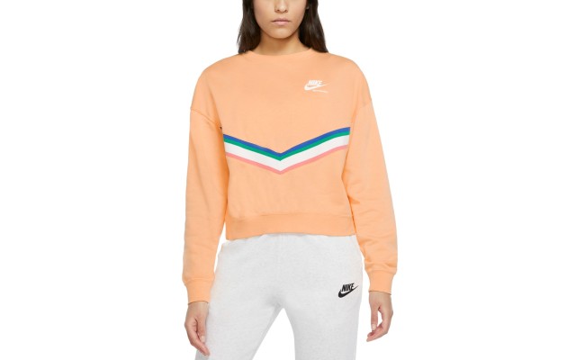  Women’s Sportswear Heritage Fleece Sweatshirt, Coral, X-Small