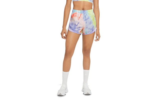  Women’s Tie-Dyed Active Shorts, Purple, Small