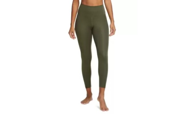  Women’s Yoga 7/8 Length Leggings, Green, Medium