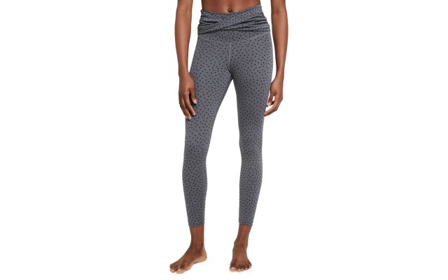  Women’s Yoga Twist-Waist High-Rise 7/8 Length Leggings, Grey, X-Large