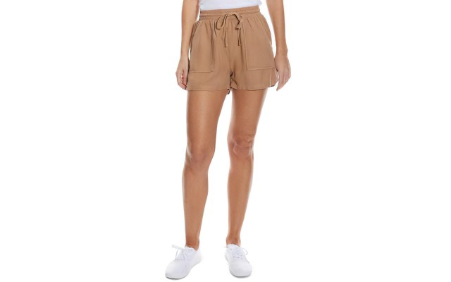  Drawstring-Waist Shorts, Dark Beige, Small