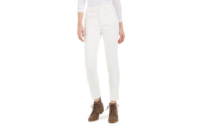  High-Rise Blush Skinny Corduroy Pants, Winter White, 25
