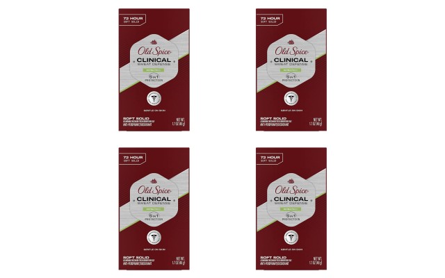  Clinical Soft Solid Antiperspirant Extra Fresh, Sweat Defense Anti-perspirant Deodorant for Men – 1.7 oz, Set of 4, 17 oz