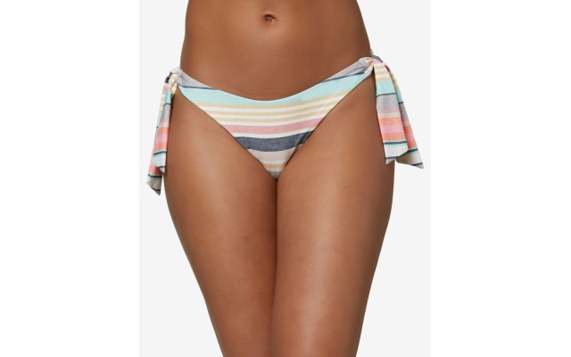 O’Neill Juniors’ Maho Cruz Striped Cheeky Bikini Bottoms, X-Large, Multicolor
