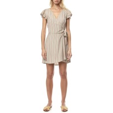 O’Neill Juniors’ Maurie Flutter-Sleeve Wrap Dress, Medium, Multi