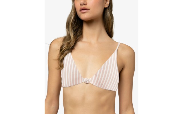 O’Neill Juniors’ Pismo Lilia Striped Bikini Top, Beige, X-Large