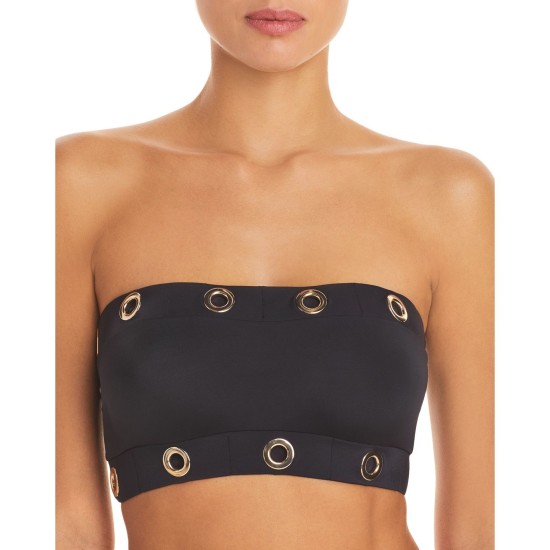  Swimwear Arya Grommet Bandeau Bikini Top, Black, X-Small