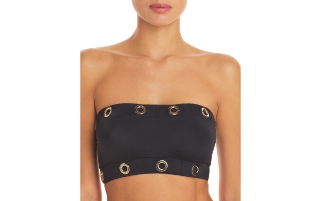  Swimwear Arya Grommet Bandeau Bikini Top, Black, X-Small