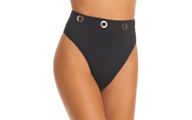  Swimwear Arya Grommet Bikini Bottom, Black, X-Small
