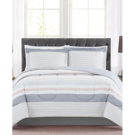  Grace 2-Pc. Reversible Stripe Twin Comforter Set, Multi