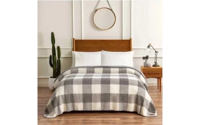  Sherpa Ultra Soft and Cozy Fleece Blanket, King, Gray