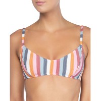 Peony Striped Bralette Bikini Top, Multi, 4