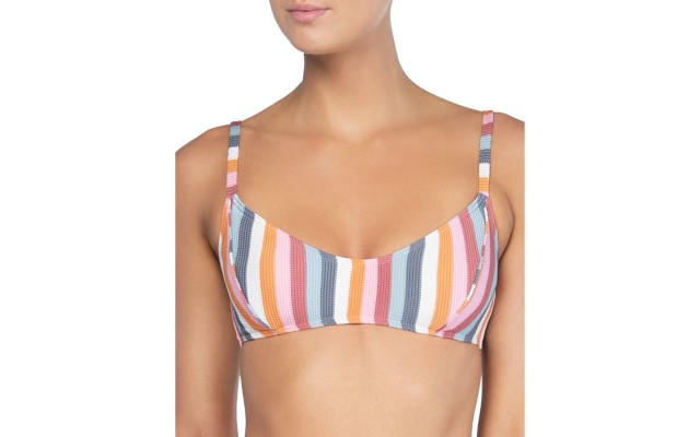  Striped Bralette Bikini Top, Multi, 4