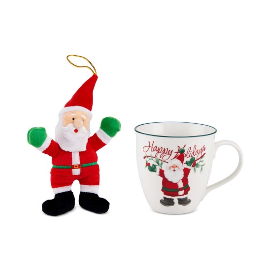  2-Pc. Winterberry Mug & Plush Santa Set